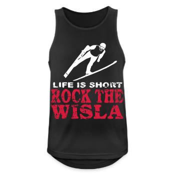 skoki narciarskie ski jumping wisla - Männer Tank Top atmungsaktiv - Schwarz - Vorne - Nick (188cm)