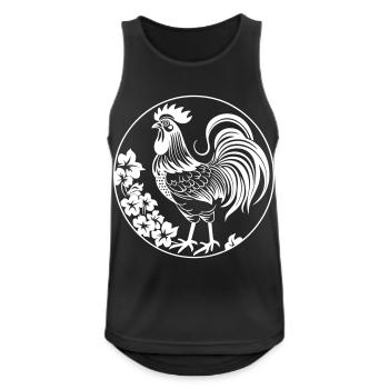 Hahn - Männer Tank Top atmungsaktiv - Schwarz - Vorne - Nick (188cm)