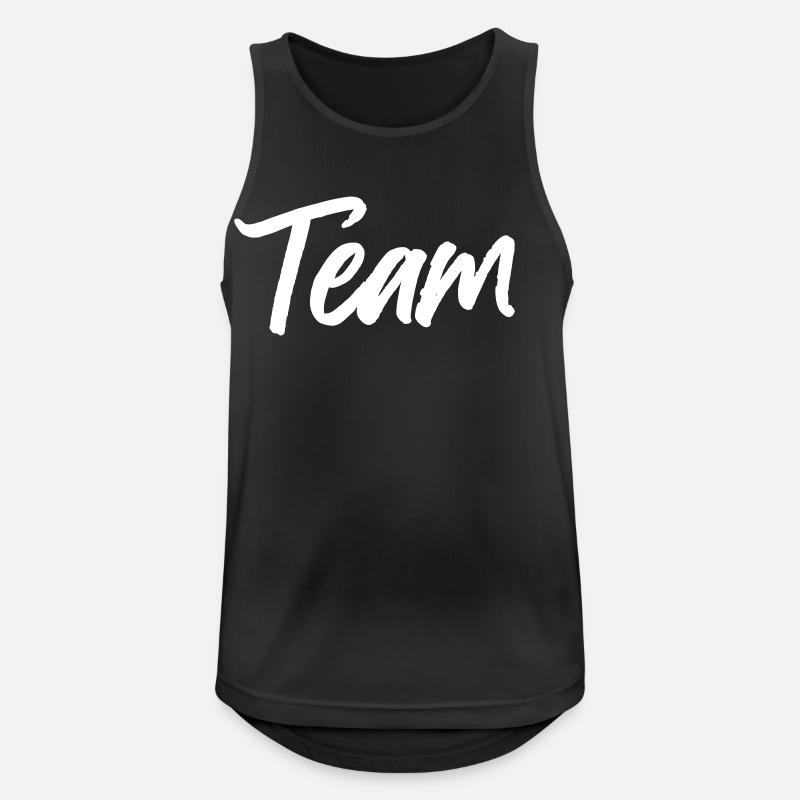 team- - Männer Tank Top atmungsaktiv - Schwarz