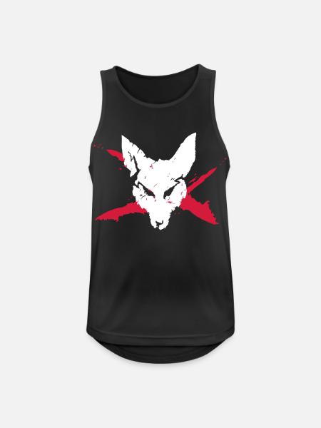 Wolf - Männer Tank Top atmungsaktiv - Schwarz