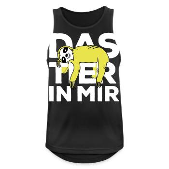 Raise the animal in me Faultier - Men's Breathable Tank Top - black - Front - Nick (188cm)