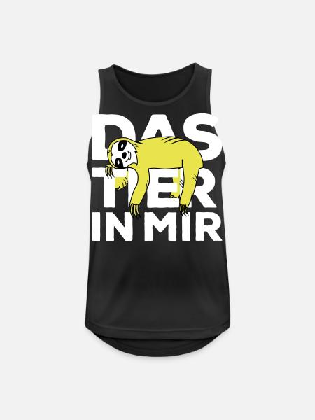 Raise the animal in me Faultier - Men's Breathable Tank Top - black