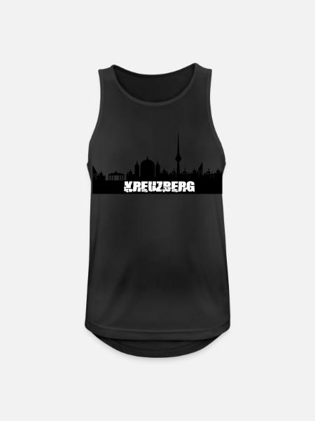 kreuzberg - Männer Tank Top atmungsaktiv - Schwarz