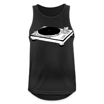 Plattenspieler - Männer Tank Top atmungsaktiv - Schwarz - Vorne - Nick (188cm)