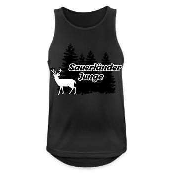 Sauerländer Junge - Männer Tank Top atmungsaktiv - Schwarz - Vorne - Nick (188cm)