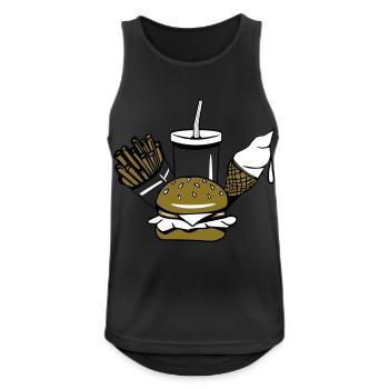 fast food menue ice cream - Men's Breathable Tank Top - black - Front - Nick (188cm)