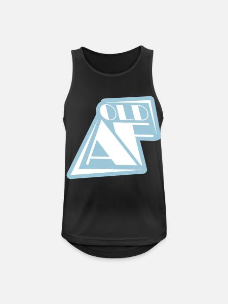 old AF Text Logo - Men's Breathable Tank Top - black