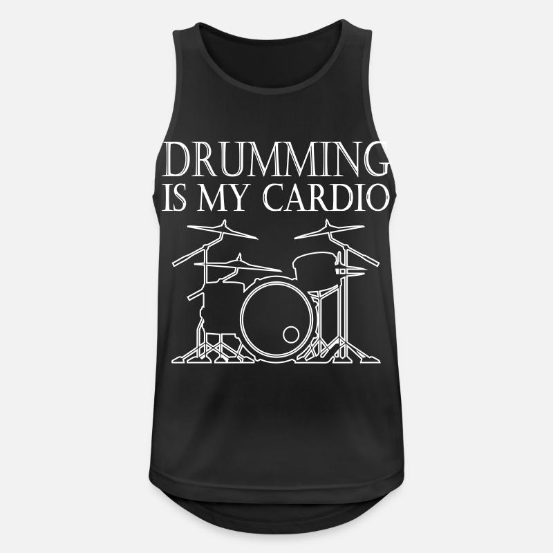 Drumming is my Cardio - Männer Tank Top atmungsaktiv - Schwarz