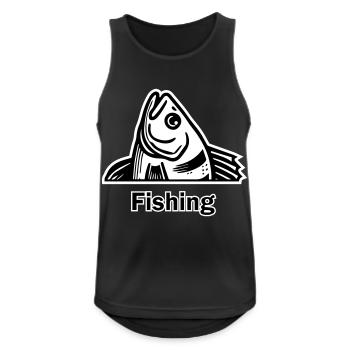 Perche attrapée - Fishing Design - Débardeur respirant Homme - noir - Devant - Nick (188cm)