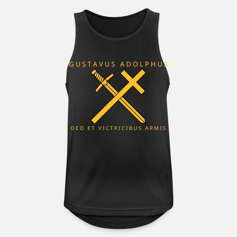 Gustav Adolf - Männer Tank Top atmungsaktiv - Schwarz