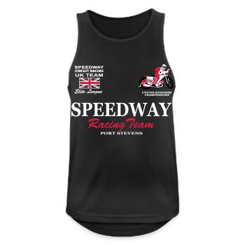 Speedway Poloshirt UK-Team - Männer Tank Top atmungsaktiv - Schwarz - Vorne - Nick (188cm)