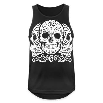 Skull Dia de los muertos - Débardeur respirant Homme - noir - Devant - Nick (188cm)