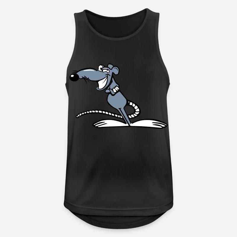 ratte witzig cool - Männer Tank Top atmungsaktiv - Schwarz