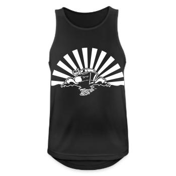 Motorboot for Dark Shirts - Männer Tank Top atmungsaktiv - Schwarz - Vorne - Nick (188cm)