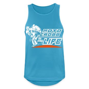 motocross is my life - Men's Breathable Tank Top - sapphire blue - Front - Nick (188cm)