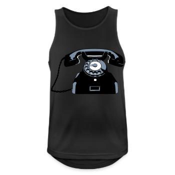 Oldschool Telefon - Männer Tank Top atmungsaktiv - Schwarz - Vorne - Nick (188cm)