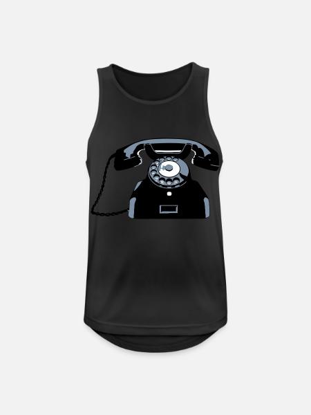 Oldschool Telefon - Männer Tank Top atmungsaktiv - Schwarz