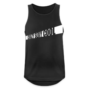 design cool sexy fou - Débardeur respirant Homme - noir - Devant - Nick (188cm)