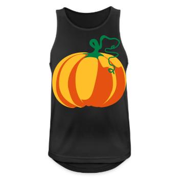 Kürbis - Männer Tank Top atmungsaktiv - Schwarz - Vorne - Nick (188cm)