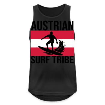 Austrian Surf Tribe Surfshirt - Männer Tank Top atmungsaktiv - Schwarz - Vorne - Nick (188cm)