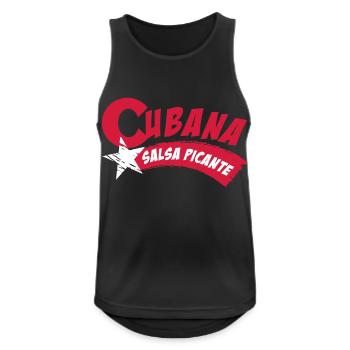 Salsa Cubana - Salsa Picante - Cuban Salsa Shirt - Männer Tank Top atmungsaktiv - Schwarz - Vorne - Nick (188cm)