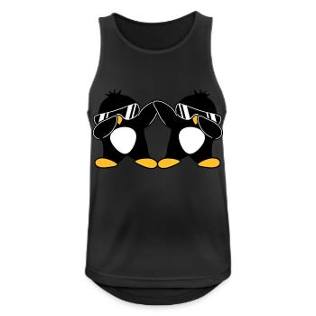 2 Dab Pinguine - Männer Tank Top atmungsaktiv - Schwarz - Vorne - Nick (188cm)