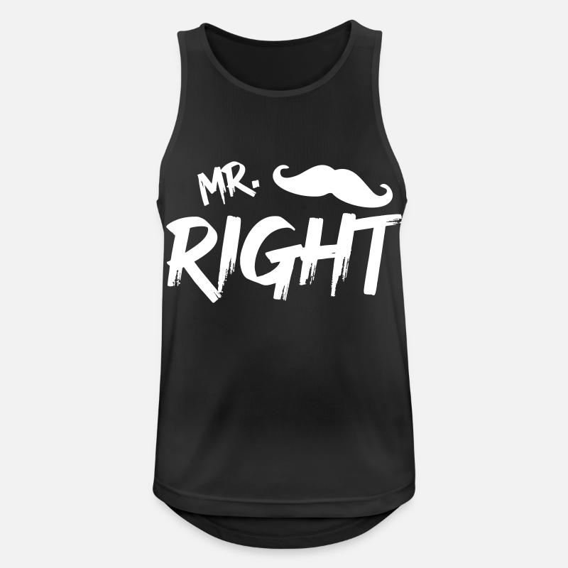 Mr Right mit Bart w - Männer Tank Top atmungsaktiv - Schwarz