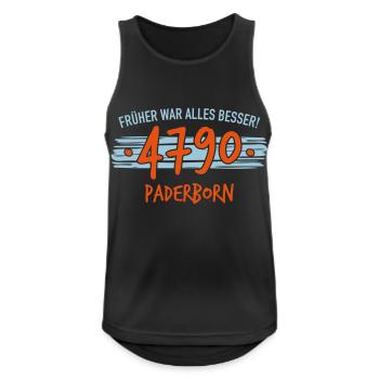 Früher 4790 Paderborn - Männer Tank Top atmungsaktiv - Schwarz - Vorne - Nick (188cm)