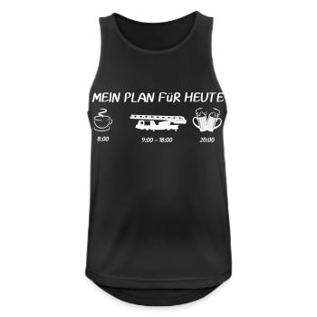 MEIN PLAN FüR HEUTE- Feuerwehr Drehleiter - Männer Tank Top atmungsaktiv - Schwarz - Vorne - Nick (188cm)
