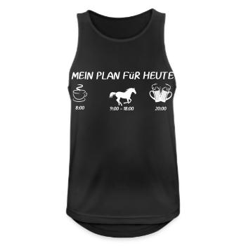 MEIN PLAN FüR HEUTE Pferd - Männer Tank Top atmungsaktiv - Schwarz - Vorne - Nick (188cm)