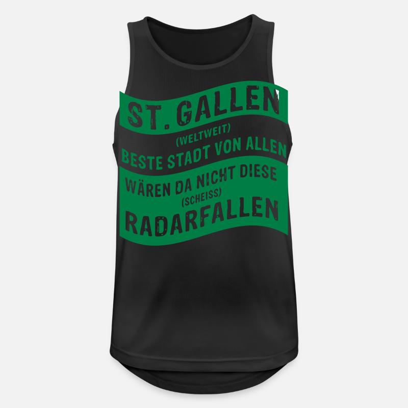 Radarfallen St.Gallen - einzigartig ! - Männer Tank Top atmungsaktiv - Schwarz