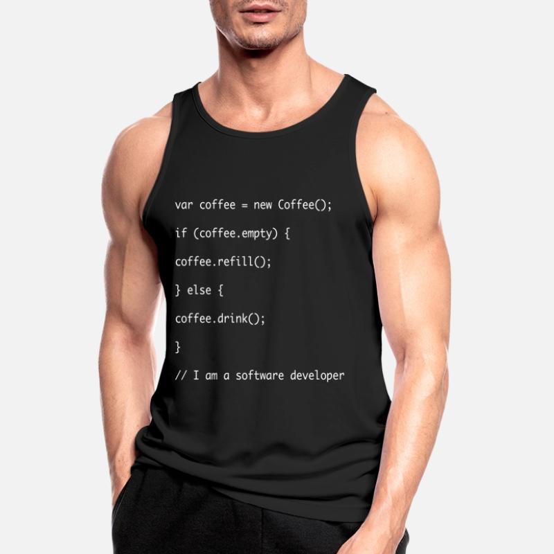 Kaffe auffüllen Javascript Code Männer Tank Top atmungsaktiv