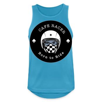 Cafe racer - Débardeur respirant Homme - bleu saphir - Devant - Nick (188cm)