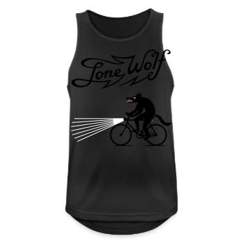 Lone Wolf on bike - Men's Breathable Tank Top - black - Front - Nick (188cm)