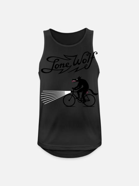 Lone Wolf on bike - Men's Breathable Tank Top - black