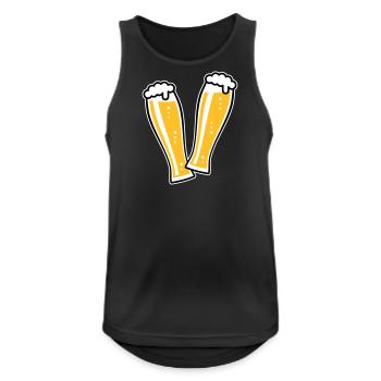 2 Weißbiergläser Stoßen An (Bier Weizenbier / 3C) - Männer Tank Top atmungsaktiv - Schwarz - Vorne - Nick (188cm)