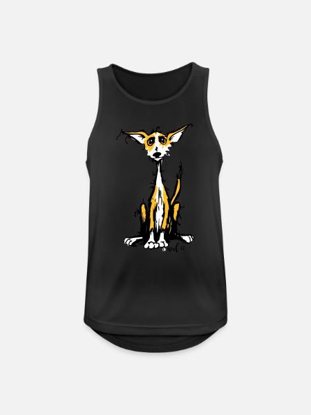 Rauhaar Podenco - Männer Tank Top atmungsaktiv - Schwarz