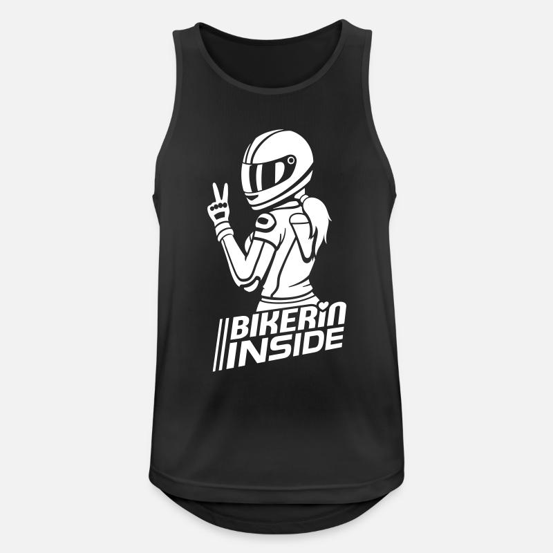 Bikerin inside (Farbe änderbar) - Männer Tank Top atmungsaktiv - Schwarz
