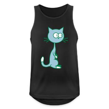 Neugierige Katze Guckt Lustig Ulkig Albern Komisch - Männer Tank Top atmungsaktiv - Schwarz - Vorne - Nick (188cm)