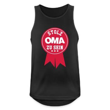 Oma / Großmütter / Grossmütter / Geburt / Baby - Männer Tank Top atmungsaktiv - Schwarz - Vorne - Nick (188cm)