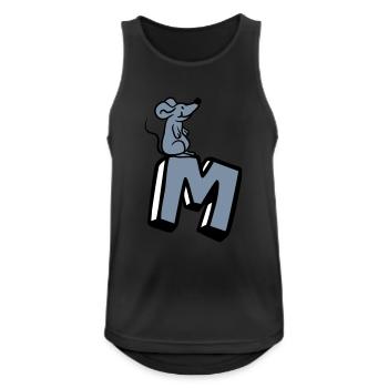 Mouse Rat Little Mouse Cute Cute Letter M Initial - Men's Breathable Tank Top - black - Front - Nick (188cm)