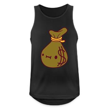 Face Dollar Money Sack - Men's Breathable Tank Top - black - Front - Nick (188cm)