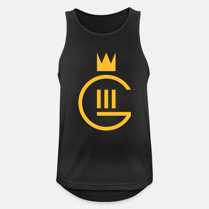 Monogramm Gustaf III. - Männer Tank Top atmungsaktiv - Schwarz