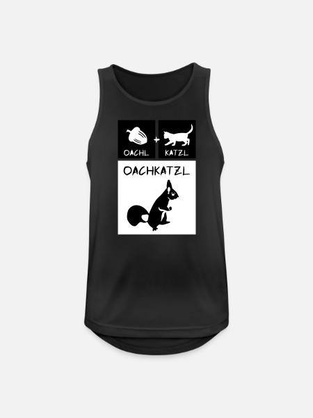 Eichhörnchen - Oachkatzl - Männer Tank Top atmungsaktiv - Schwarz