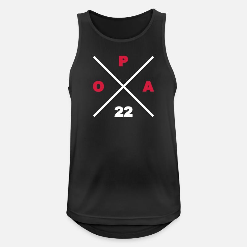 Opa 22 - Männer Tank Top atmungsaktiv - Schwarz