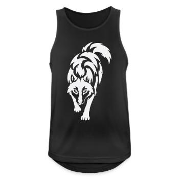 Wolf's silhouette in contrast - Men's Breathable Tank Top - black - Front - Nick (188cm)