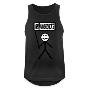 Politics Sucks - Politik stinkt, Strichmännchen - Männer Tank Top atmungsaktiv - Schwarz - Vorne - Nick (188cm)