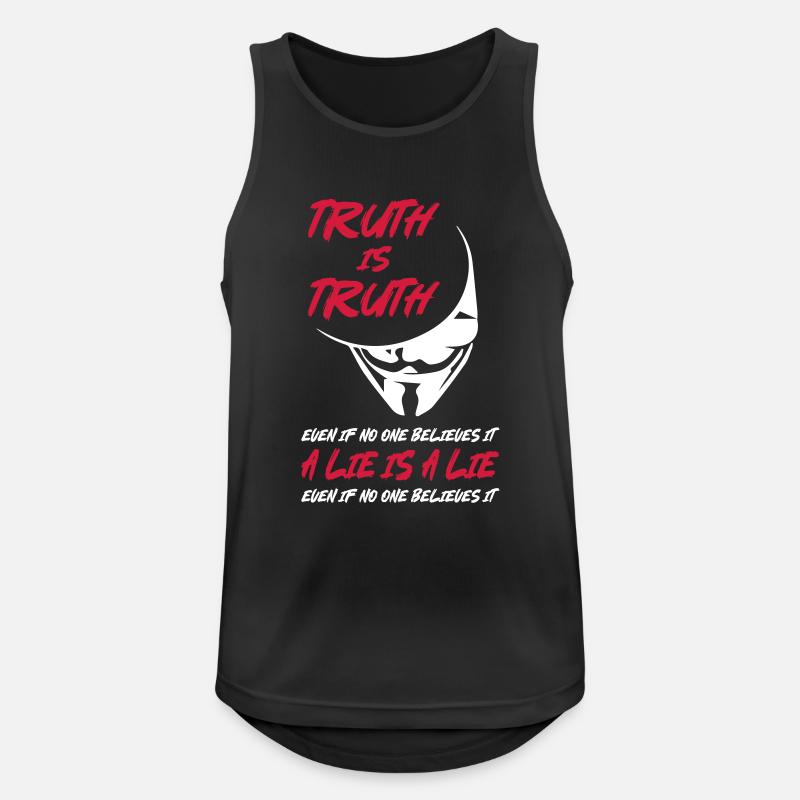Truth or Lie Anonymous - Männer Tank Top atmungsaktiv - Schwarz