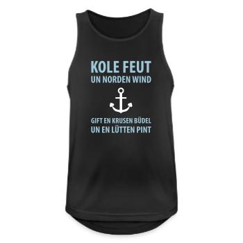 Plattdeutsch Anker Krusen Büdel Lütten Pint - Männer Tank Top atmungsaktiv - Schwarz - Vorne - Nick (188cm)