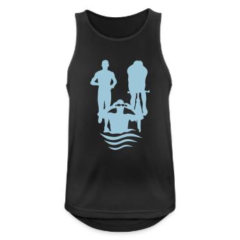 triathlon cycling bike marathon swimming - Men's Breathable Tank Top - black - Front - Nick (188cm)